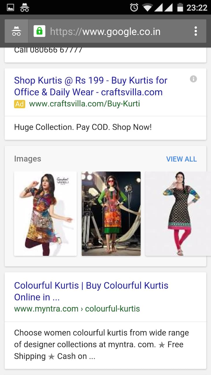 Colorful Kurtis Mobile Search